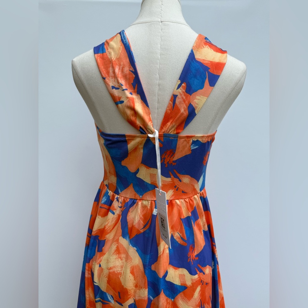 GRACE KARIN Women's Criss Cross Halterneck Sleeveless Summer Floral Maxi Dress - Picture 4 of 16